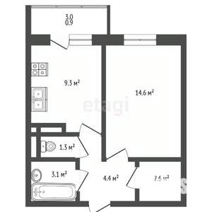 1-к квартира, вторичка, 35м2, 12/17 этаж