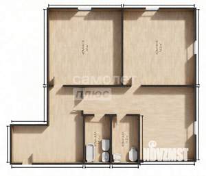 2-к квартира, вторичка, 67м2, 1/2 этаж