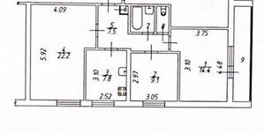 3-к квартира, вторичка, 67м2, 4/16 этаж